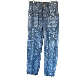 Free People FP Tie Dye Raw Hem Button Fly Pants, Size 25